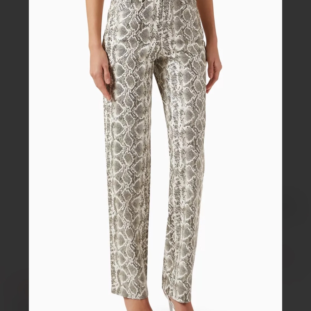 Good American Snake Print Straight Leg Pants - Black and Gray
